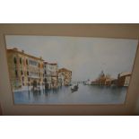 Two unframed watercolours, The Grand Canal, Venice, signed Biondetti and view of St. Marks Square,