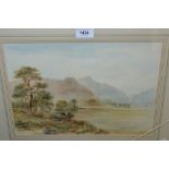 W. Appleton, watercolour, view of Lake Windermere, together with a watercolour, figure before