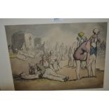 Harold Hope Read, watercolour, bathers on a beach, unsigned, 10.5ins x 14ins, framed