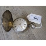 Continental silver cased full hunter keywind pocket watch (at fault)