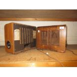 Pair of Art Deco walnut cased loud speakers