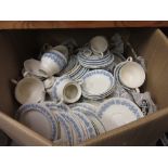 Wedgwood embossed Queens ware extensive dinner and tea service 4 minor chips otherwise good