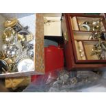 Large quantity of various costume jewellery in boxes and loose