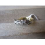 18ct Yellow gold five stone diamond half hoop ring