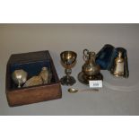 Victorian silver gilt travelling communion set in a fitted conical case, London 1851, together
