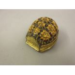 18th Century gilt metal mounted terrapin shell snuff box with polished agate cover