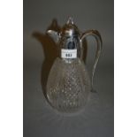Victorian silver mounted cut glass claret jug, Birmingham, 1877
