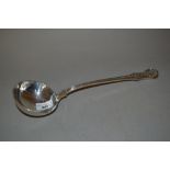 Victorian silver Honeysuckle pattern soup ladle, maker G.A.