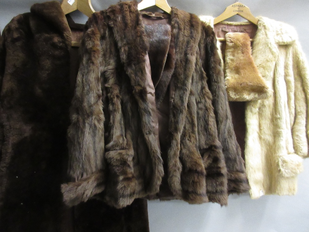 Three various fur coats