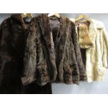Three various fur coats