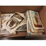 Box containing a quantity of various mixed topographical vintage postcards