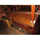 Early 20th Century oak draw-leaf table with barley twist supports, together with a set of four