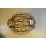 Early to mid 20th Century glass and metal work lantern form light fitting