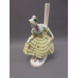 Keramos Austrian pottery figural table lamp Small paint loss to top of lamp column, otherwise good