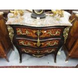 Small good quality late 19th / early 20th Century French rosewood floral marquetry inlaid ormolu