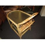 1970's Angraves Invincible bamboo and glass drinks trolley