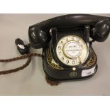 Bell table telephone with carrying handle