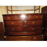 Good quality reproduction mahogany bedroom chest by Bevan and Funnell, the moulded top above an