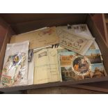 White box containing a quantity of various stamps and postal history