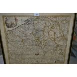 17th / 18th Century map of Belgium, 20.5ins x 24ins