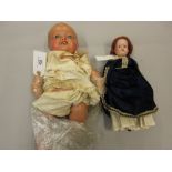 Jayco, English bisque headed baby doll, together with a small Heubach & Koppelsdorf bisque headed