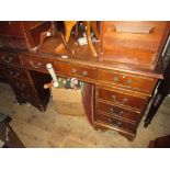 Reproduction mahogany twin pedestal desk