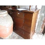 1920's Mahogany bedroom suite comprising: chest of two short and three long drawers, small wardrobe,