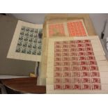 Folder containing a collection of sheets, part sheets and blocks, mainly French commemoratives,