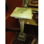 Late 19th or early 20th Century onyx and gilt brass display pedestal