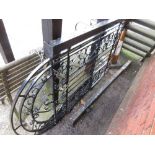 Mid to late 20th Century wrought iron garden gate with two posts 36in wide x top of arch edge height