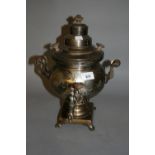 Late 19th or early 20th Century Continental silver plated Samovar 14.25ins high