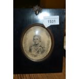 Pair of silhouette engraving portraits of Nelson and Wellington housed in ebonised frames Slight