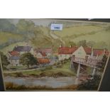 Harry Walton, watercolour, ' Brockweir, Wye Valley ', signed, 12ins x 16ins, framed