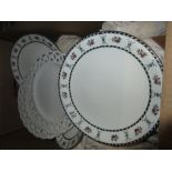 Set of four Minton white glazed plates with pierced borders, together with an early 20th Century