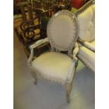 French painted open armchair in 18th Century style