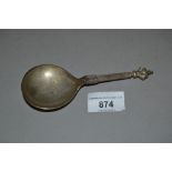 Unusual Continental silver (835 mark) folding spoon in antique style