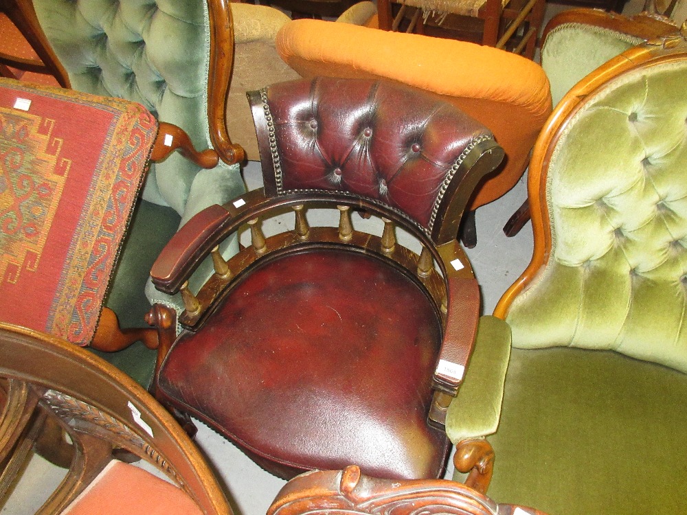 20th Century Captains type tub shaped adjustable office chair