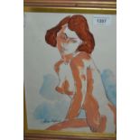 S. Horne Shepherd, signed oil and ink on paper, female figure study, 12ins x 9ins