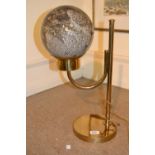 Swedish Bergboms model B-090 polished brass table lamp with bubble glass spherical shade