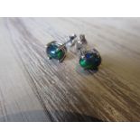 Pair of black Ethiopian opal stud earrings These are 925 silver