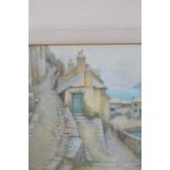 Ernest F. Hill, watercolour, ' Lip Along and Down Along ', a West Country harbour scene,, signed,