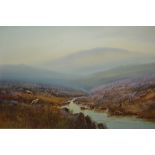 G. Trevor gouache, ' Widecombe in the Moor ', signed, 13.5ins x 20.5ins, gilt framed