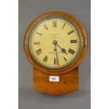 Small 19th Century mahogany drop-dial wall clock, the 8in dial inscribed J.N.O. Austen, 7 High