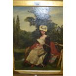 Thomas Ballard Junior, oil on canvas, ' The Lady Sits in her Bower Alone ', 17.5ins x 13.5ins,