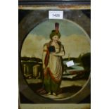 Group of seven various 18th / 19th Century reverse painted glass pictures The lady and gentleman