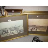 Group of twelve re-prints of the Middle East, after David Roberts, gilt framed, 11ins x 17ins