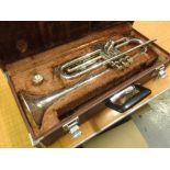 Yamaha silvered brass trumpet in fitted case