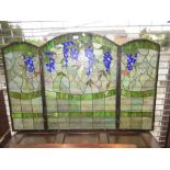 Meyda American stained leaded glass three fold firescreen