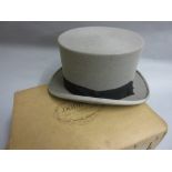 Dunn and Co. grey top hat in original box