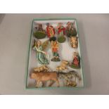 Painted composite nativity set